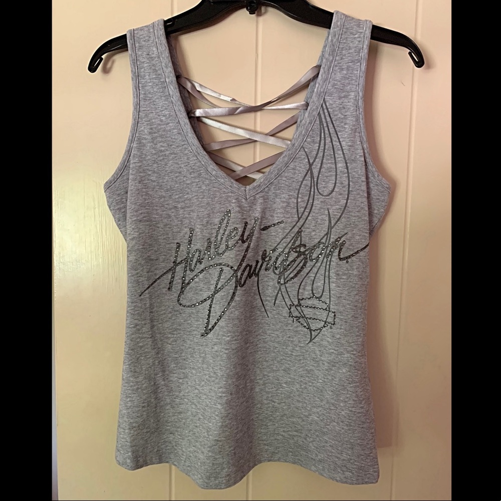 Harley-Davidson Gray Tank Top with Silver Accents